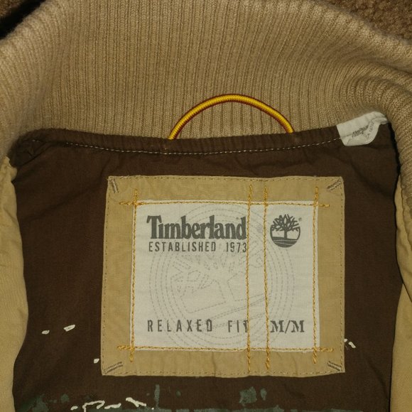 Timberland: Tan Relaxed Fit Standard Industrial Outdoors Jacket - Men's Size Med - Picture 15 of 16